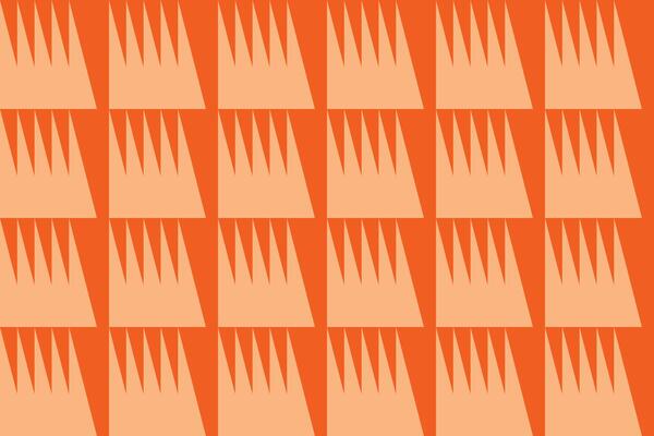 An orange pattern with many triangles