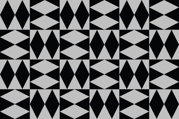 A black and gray pattern with triangles and diamond shapes