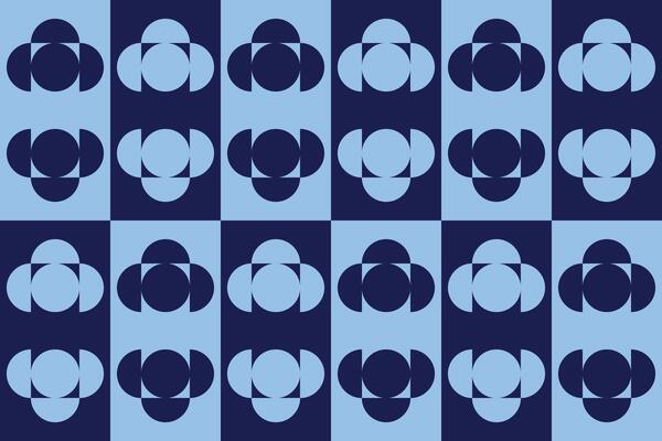 A blue pattern with circles