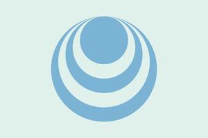 A blue and white logo with a circle in the middle vector