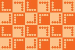 An orange checkered pattern with dots vector