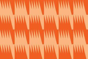 Orange triangle shapes checkered pattern vector