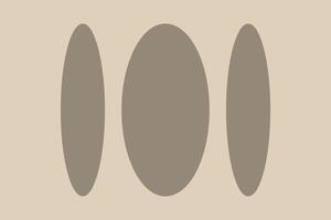 A flat design of three circles on a beige background vector