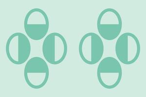 Two circles with four circles on each side vector