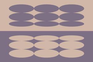 Two different images of circles on a purple and brown background vector