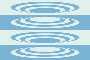 A blue and white striped background with circular rings vector