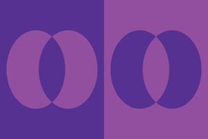Two purple circles with the same color vector