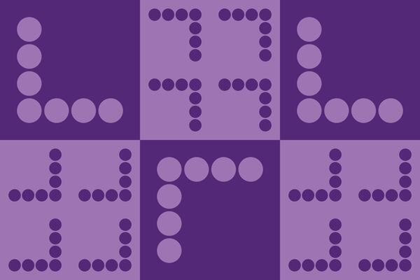 A purple pattern with dots on it