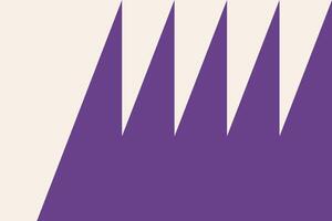 A purple and white logo with three triangles vector