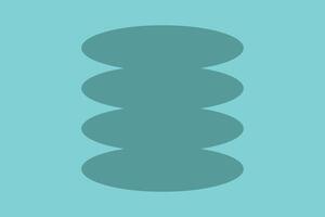 A stack of three stacked circles on a green background vector