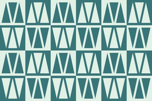 A green triangle pattern with geometric shapes on it