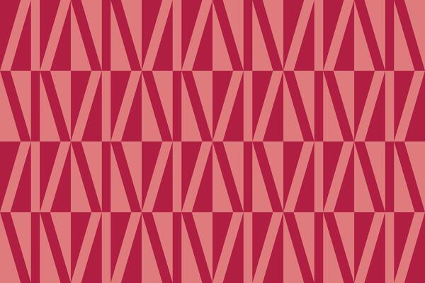 A red and pink background with geometric triangle shapes