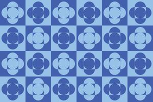 A blue circle geometric checkered pattern vector