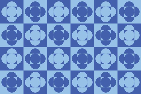 A blue circle geometric checkered pattern