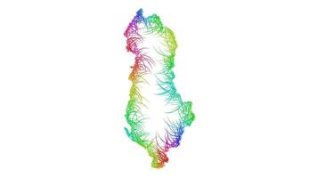 Rainbow sketch outline map of Albania vector