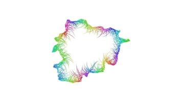 Rainbow sketch outline map of Andorra vector