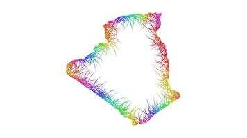 Rainbow sketch outline map of Algeria vector