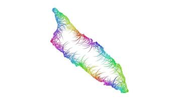 Rainbow sketch outline map of Aruba vector