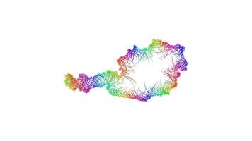 Rainbow sketch outline map of Austria vector