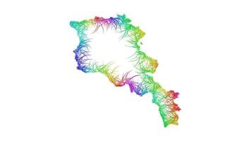 Rainbow sketch outline map of Armenia vector