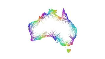 Rainbow sketch outline map of Australia vector