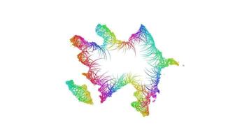 Rainbow sketch outline map of Azerbaijan vector
