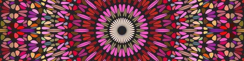 Abstract geometrical round ornament pattern background - colorful floral circular design vector
