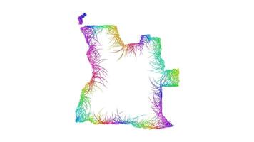Rainbow sketch outline map of Angola vector