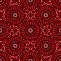 Red geometrical seamless bohemian flower mandala mosaic pattern background vector