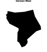 Darwen West, England blank outline map vector