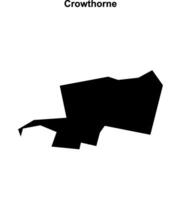 Crowthorne, England blank outline map vector