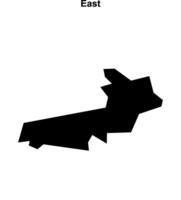East, England blank outline map vector