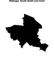 Ballinger, South Heath and Chart blank outline map vector