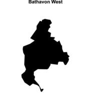 Bathavon West, England blank outline map vector