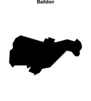 Baildon, England blank outline map vector