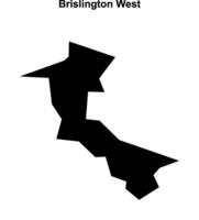 Brislington West, England blank outline map vector