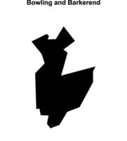 Bowling and Barkerend, England blank outline map vector