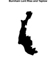Burnham Lent Rise and Taplow, England blank outline map vector