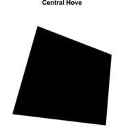 Central Hove, England blank outline map vector