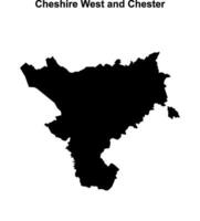 Cheshire West and Chester, England blank outline map vector