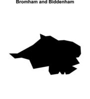 Bromham and Biddenham, England blank outline map vector