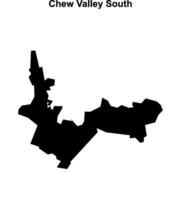 Chew Valley South, England blank outline map vector