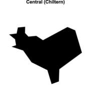 Central, Chiltern blank outline map vector