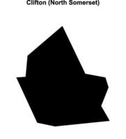 Clifton, North Somerset blank outline map vector
