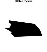 Clifton, Fylde blank outline map vector