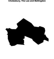 Cholesbury, The Lee and Bellingdon blank outline map vector