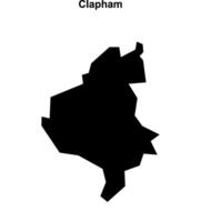 Clapham, England blank outline map vector