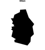 Elton, England blank outline map vector