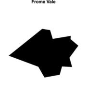 Frome Vale, England blank outline map vector