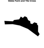 Glebe Farm and Tile Cross, England blank outline map vector